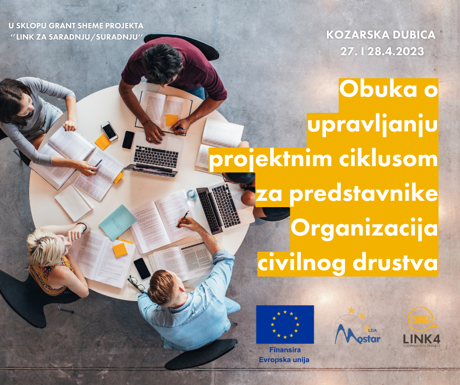 Kozarska Dubica: Obuka o upravljanju projektnim ciklusom za dobitnike bespovratnih sredstava kroz projekt ‘’LINK za saradnju/suradnju’’